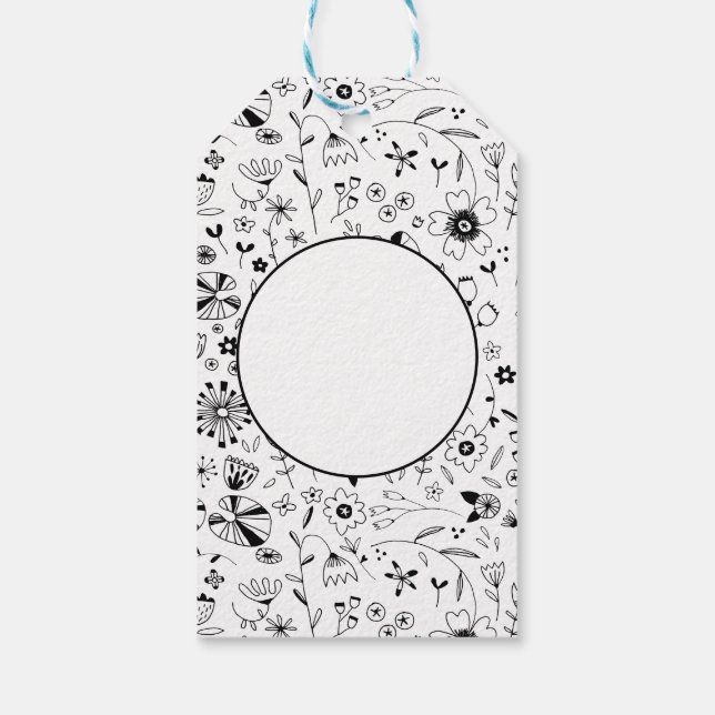 Étiquettes-cadeau Flore sauvage Art Line (Dos)