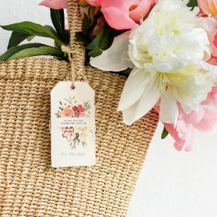 Étiquettes-cadeau Flore simple Merci d'anniversaire