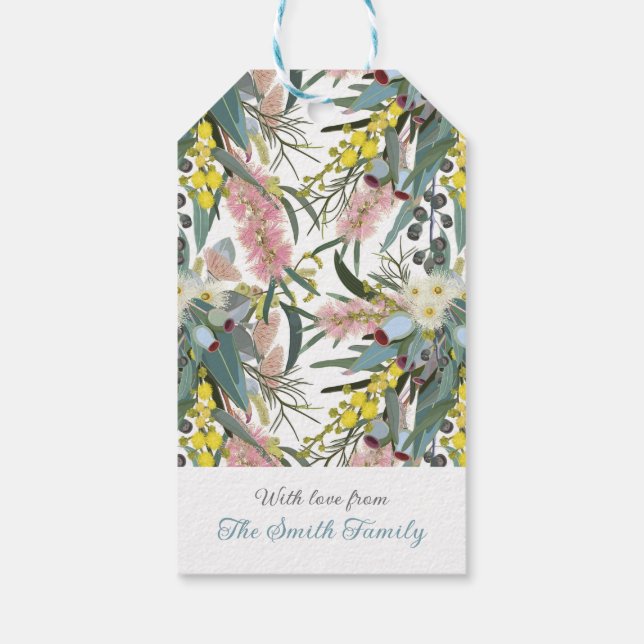 Étiquettes-cadeau Flores autochtones australiens personnalisées (Dos)