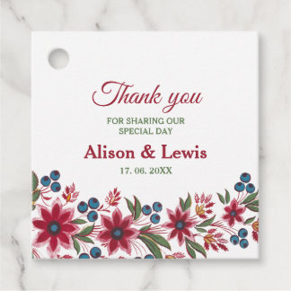 Étiquettes Cadeau Flores d'aquarelle rétro