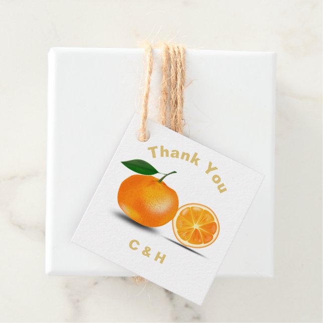 Étiquettes Cadeau Florida Oranges & Blossom Personnalisé (En situation)
