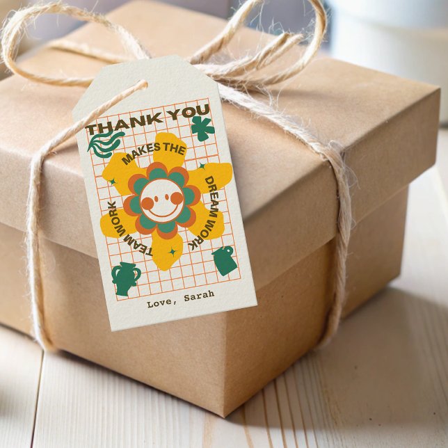 Étiquettes-cadeau Flower Business Équipe Employé Collègue Merci (Flower Business Team Employee Colleague Thank You Gift Tags)