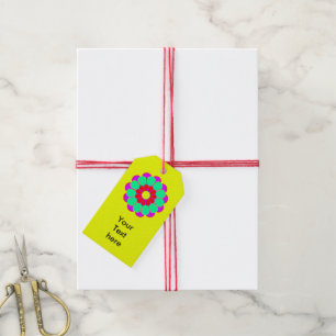 Étiquettes-cadeau Flower Power Bloom I + votre texte