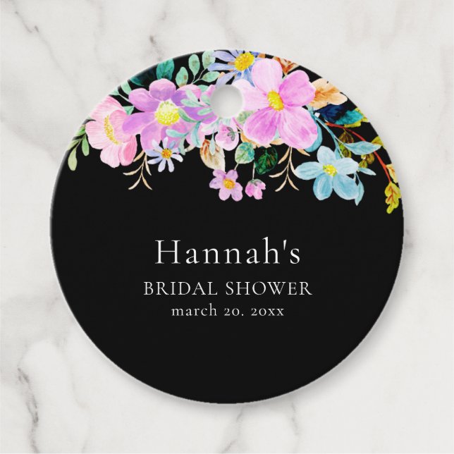 Étiquettes Cadeau Flowers in pink tones boho summer Bridal Shower (Devant)