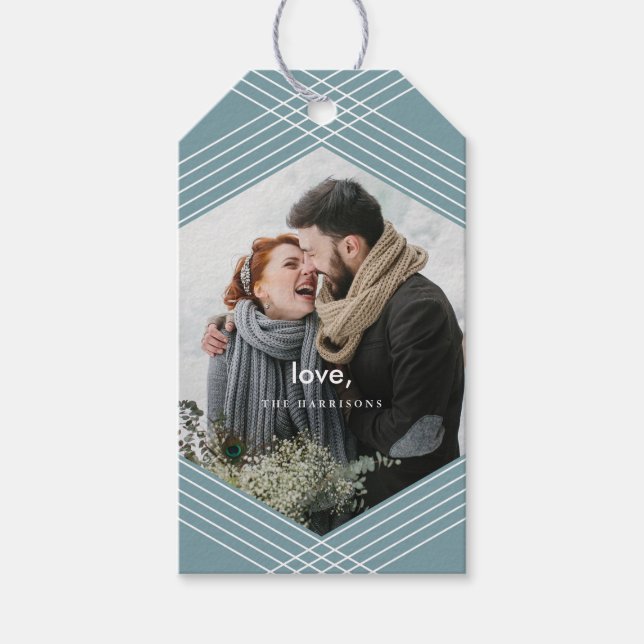 Étiquettes-cadeau Focus festive | bleu gris | (Devant)