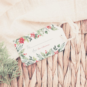 Étiquettes-cadeau Foliage d'hiver délicieux Nom de famille Noël