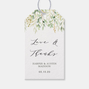 Étiquettes-cadeau Foliage vert Mariage botanique Favoriser Merci