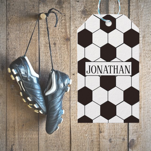 Étiquettes-cadeau Football Enfants Football motif Football  (Football Kids Soccer pattern Footballer birthday Gift Tags
)