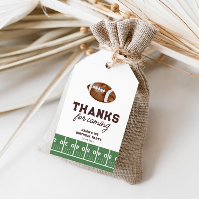 Étiquettes-cadeau Football garçon 1er anniversaire Touchdown Favor (Créateur téléchargé)