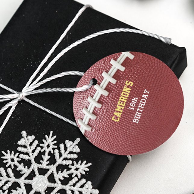 Étiquettes Cadeau Football Look Gold (Créateur téléchargé)