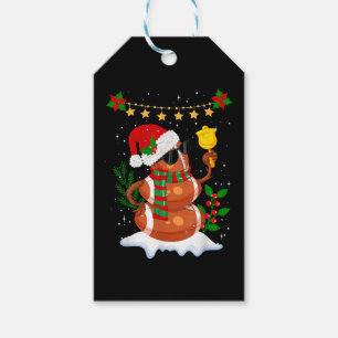 Étiquettes-cadeau Football Snowman Santa Hat Joyeux Noël