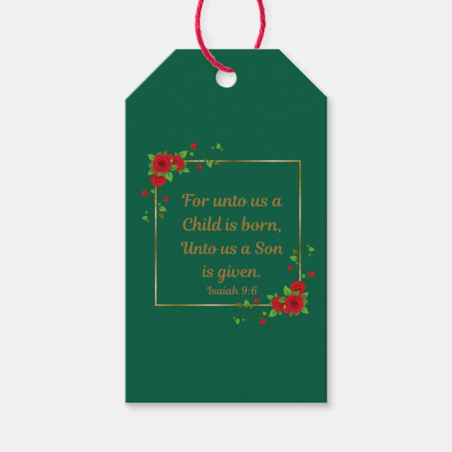 Étiquettes-cadeau For Unto Us a Son Is Born (Set of 10) (Devant)
