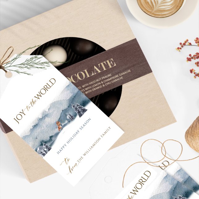 Étiquettes-cadeau Forêt Bleue et Renard, Joie au Monde, Vacances (Créateur téléchargé)