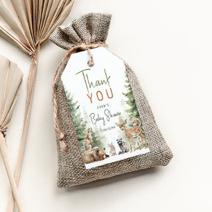 Étiquettes-cadeau Forêt Bois Animaux Baby shower Merci