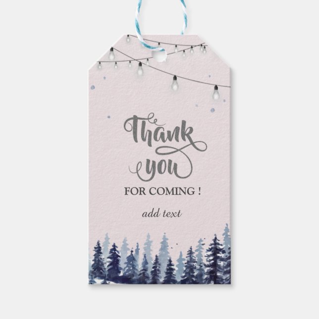 Étiquettes-cadeau Forêt,Bois,Pins Merci (Devant)