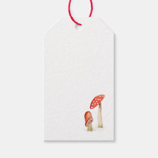 Étiquettes-cadeau Forêt Champignons Aquarelle Fantaisiste