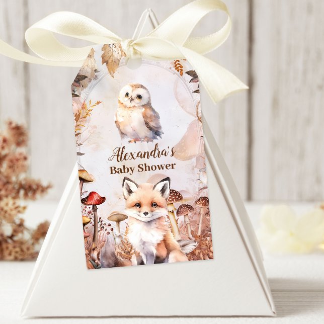 Étiquettes-cadeau Forêt de verdure mignonne Animaux Baby shower des  (Créateur téléchargé)