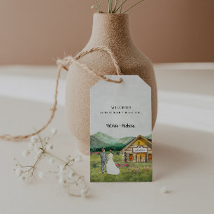 Étiquettes-cadeau Forêt Montagneuse Rustique   Remerciements de Mari