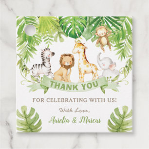 Étiquettes Cadeau Forêt Safari Jungle Animaux Baby shower Anniversai