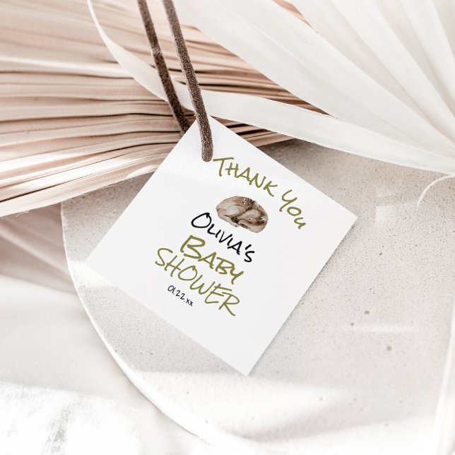 Étiquettes Cadeau Forêt sauvage de bois Baby shower animal de cerfs (Créateur téléchargé)