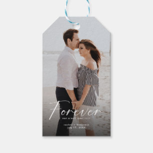 Étiquettes-cadeau Forever a une belle bague Photo Fiançailles Modern