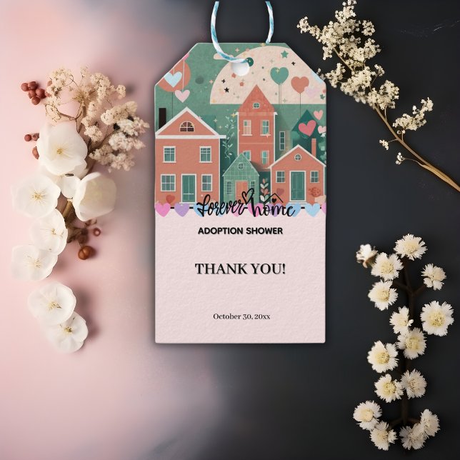 Étiquettes-cadeau Forever Accueil Pastel Coeurs Adoption Foster Douc (Créateur téléchargé)