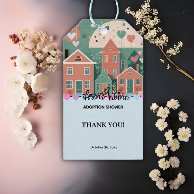Étiquettes-cadeau Forever Accueil Pastel Coeurs Adoption Foster Douc (Créateur téléchargé)