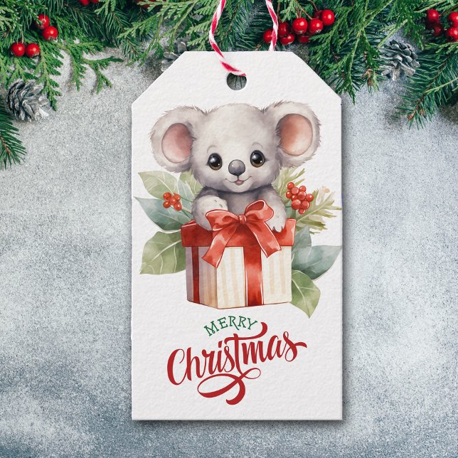 Étiquettes-cadeau Forfait cadeau Cute Koala Bear Noël (Créateur téléchargé)