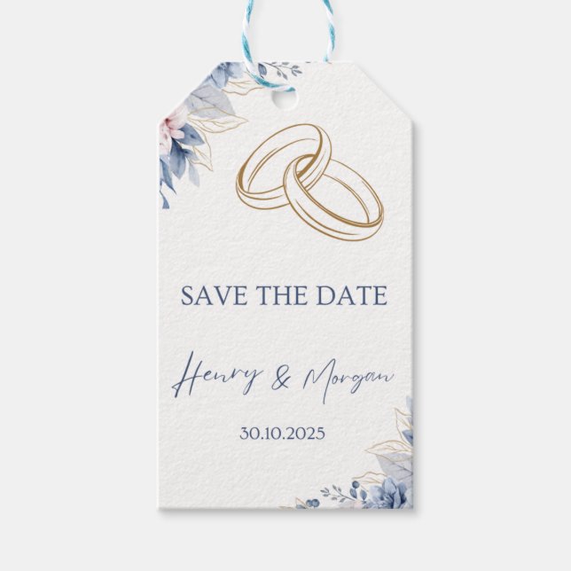 Étiquettes-cadeau Forfait Mariage bleu spring Invitation (Devant)