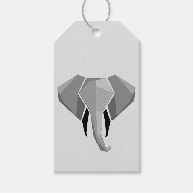 Étiquettes-cadeau Formes simples Géométrie Tête d'éléphant (Devant)