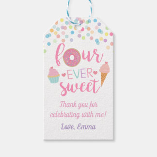 Étiquettes-cadeau Fourever Sweet Birthday Party Gift Tag
