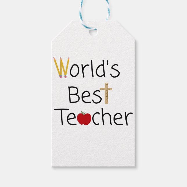 Étiquettes-cadeau Fournitures de la meilleure école de Cool du monde (Devant)