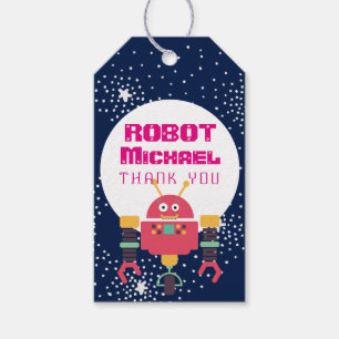 Étiquettes-cadeau Fournitures de la partie de ROBOT Bleu rose Étoile