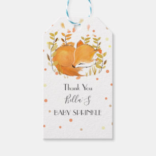 Étiquettes-cadeau Fox Cub Baby shower d'arrosage pour bébé