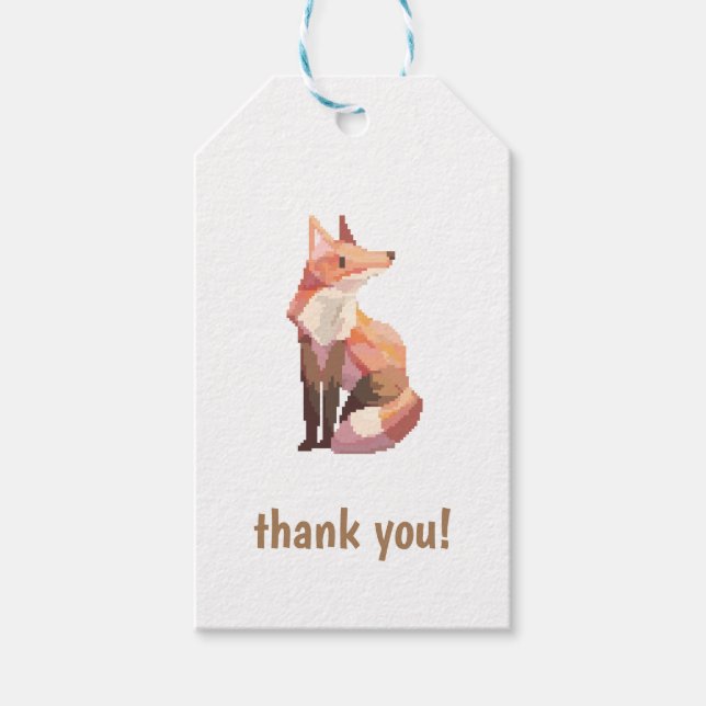 Étiquettes-cadeau Fox pixelart, (Devant)