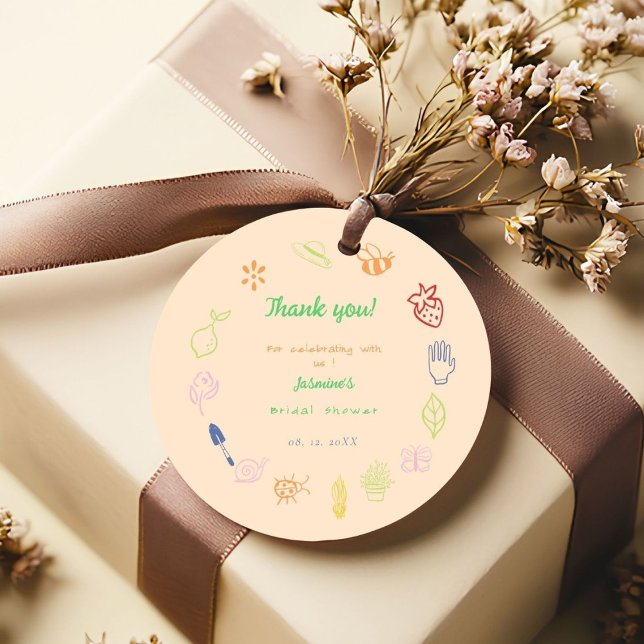 Étiquettes Cadeau Fraîche Hors Du Marché Douche Nuptiale Tirée À La  (Créateur téléchargé)