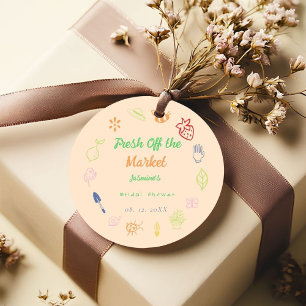 Étiquettes Cadeau Fraîche Hors Du Marché Douche Nuptiale Tirée À La 