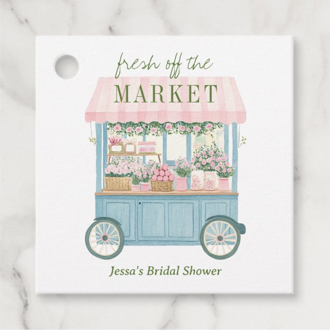 Étiquettes Cadeau Fraîchement arrivée sur le marché Fleuriste Mariag (Devant)