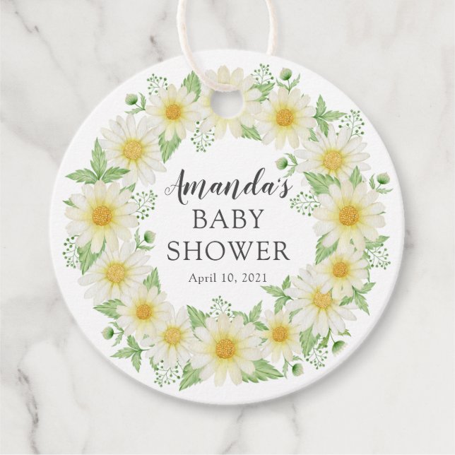 Étiquettes Cadeau Fraîcheur Baby shower Floral Fraîche Favoriser (Devant)