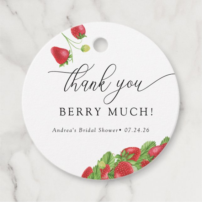 Étiquettes Cadeau Fraise | Baies Sucrées | Favoirs (Devant)