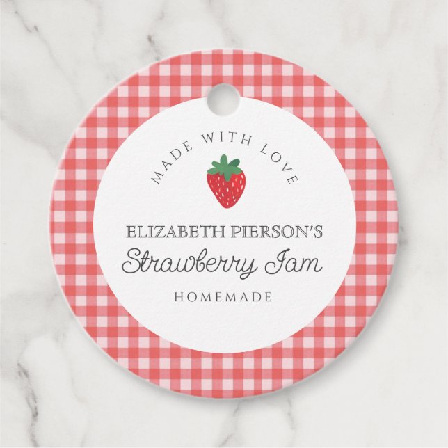 Étiquettes Cadeau Fraise Berry Jam Accueil Personnalisé (Devant)