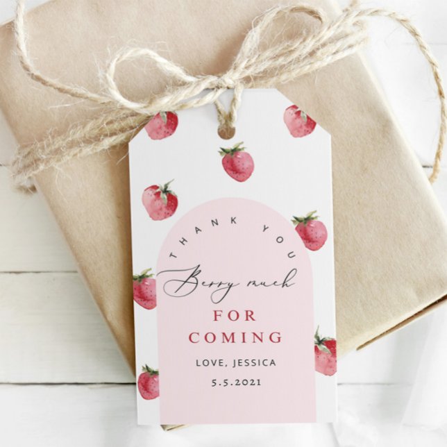 Étiquettes-cadeau Fraise merci beaucoup baies (Créateur téléchargé)