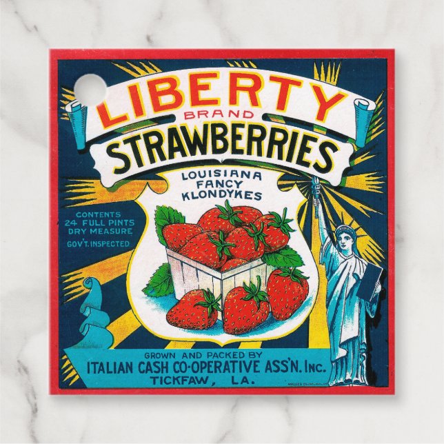 Étiquettes Cadeau Framboises Liberty (Devant)