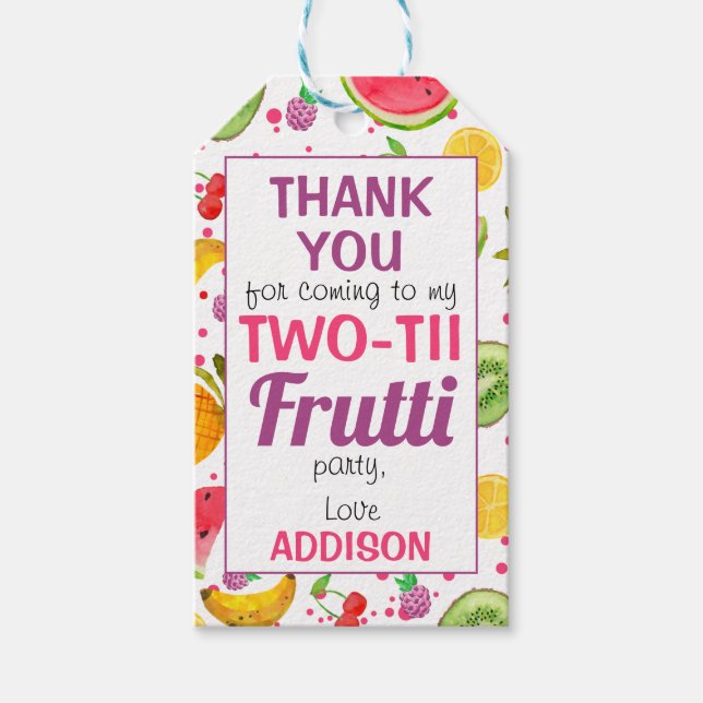 Étiquettes-cadeau Frame Frutti à deux tti 2e anniversaire (Devant)