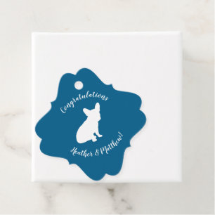 Étiquettes Cadeau Français Baby shower Bulldog Français Frenchie Blu