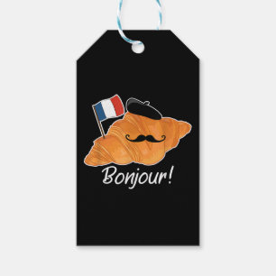 Étiquettes-cadeau Français Croissant Lover France Drapeau Francophil