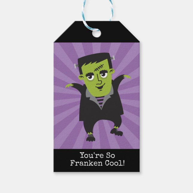 Étiquettes-cadeau Frankenstein Halloween (Devant)