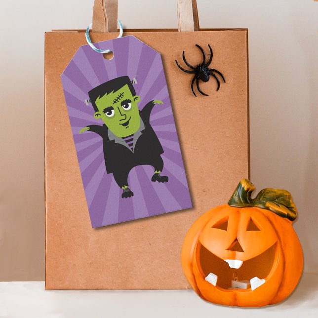 Étiquettes-cadeau Frankenstein Happy Halloween (Créateur téléchargé)