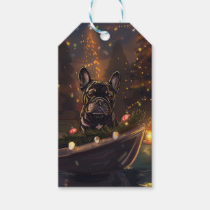 Étiquettes-cadeau French Bulldog Christmas Festive Voyage