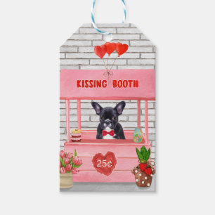 Étiquettes-cadeau French Bulldog Valentine's Day Kissing Booth